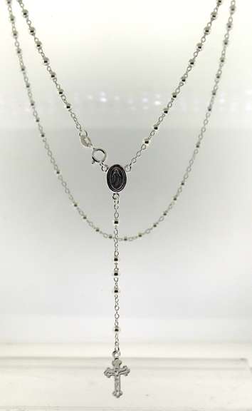 Sterling Silver 3mm Cross Lariat Necklace