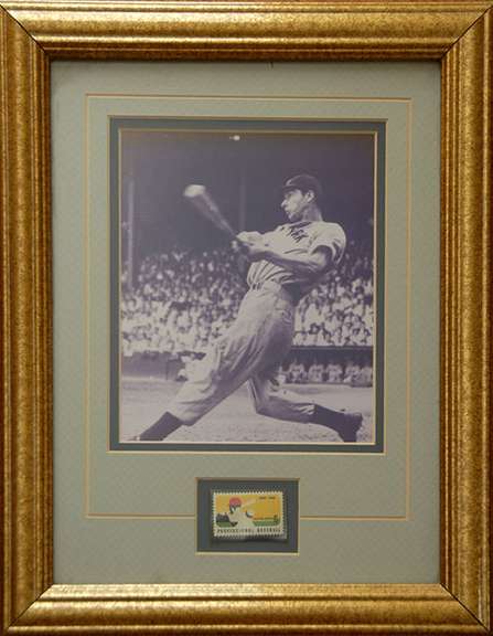 Vintage DiMaggio Photo With Rare 1969 Stamp