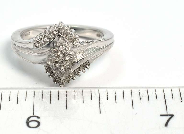 Sterling Silver Diamond  Cocktail Ring