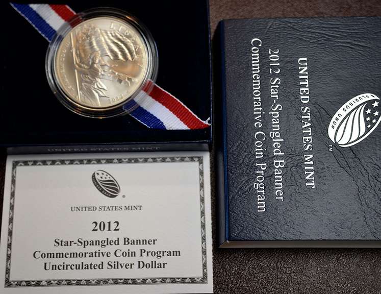 2012 Star Spangled Banner Commemorative UNC Silver Dollar