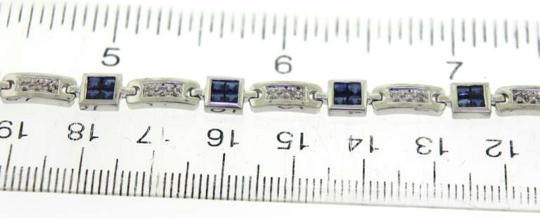 Wonderful Sapphire and Diamond Link Bracelet