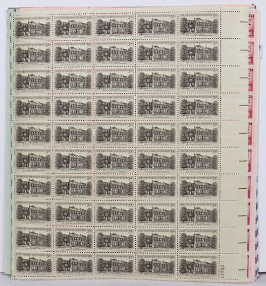 $75 Face Value In Mint Full Gum 3 Cent US Comm Sheets