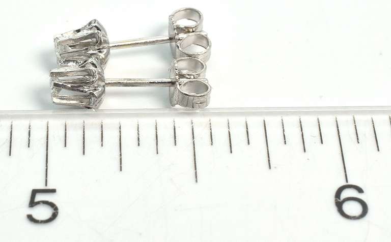 Dainty White Sapphire Earrings in 14KT White Gold