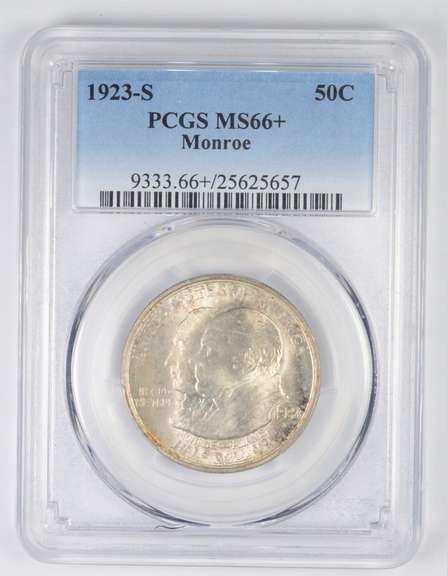 MS66+ 1923-S Monroe Doctrine Centennial Commemorative Half Dollar PCGS