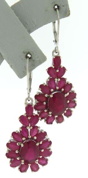 Sterling Silver Ruby Earrings