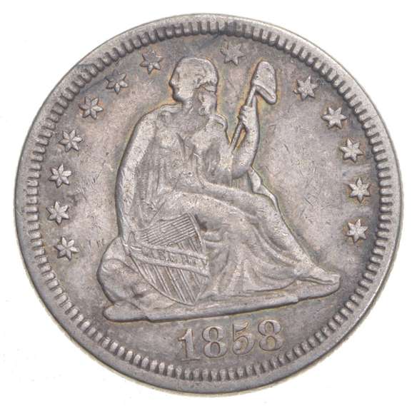 1858 Seated Liberty Quarter