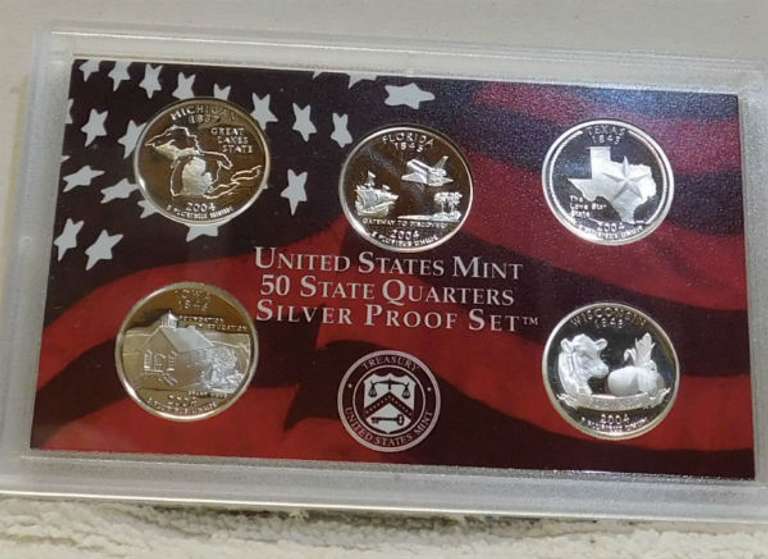 2004 Silver PROOF State Qtr Set w/ box