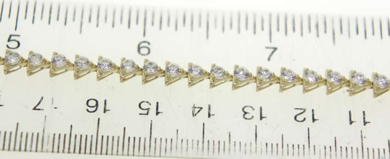 Gorgeous 14kt YG Triangle Link Cubic Zirconia Bracelet