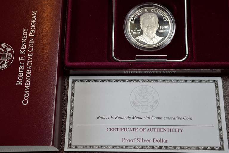 1998 Robert F Kennedy Proof Silver Dollar
