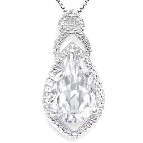 Sterling Silver White Topaz Pendant