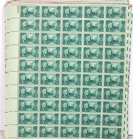 $50 US Face Value 1945 FD Roosevelt 1 2 3& 5 Cent Mint Sheets