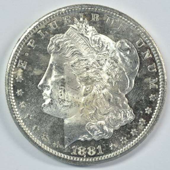 DMPL Cameo BU 1881-S Morgan Silver Dollar