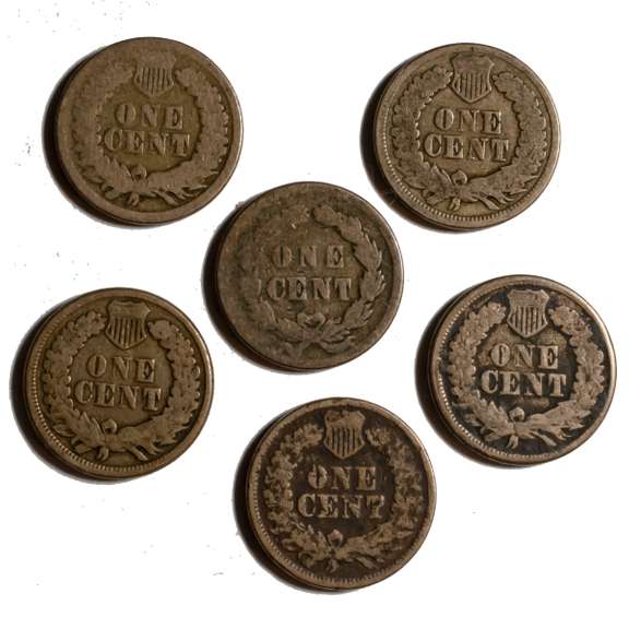 Run Of 1859-1863 Copper Nickel Indian Head Cents