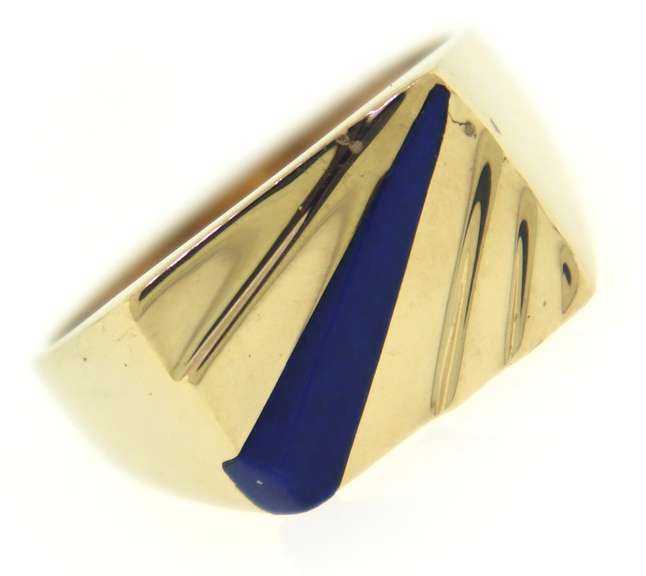 Gent's Yellow Gold Lapis Ring