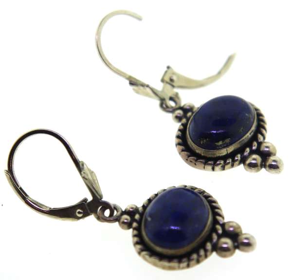 Sterling Silver Lapis Dangle Earrings