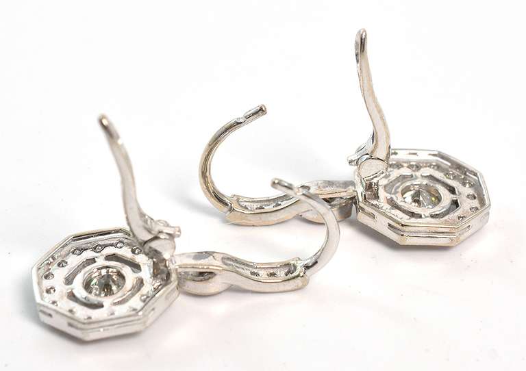 14K White Gold Diamond Earrings