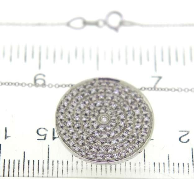Fantastic Pave Diamond Disc Necklace