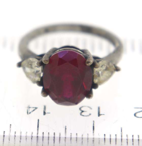 Sterling Silver Vintage Ruby Ring