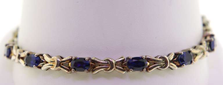 Sterling Silver Saphire Tennis Bracelet