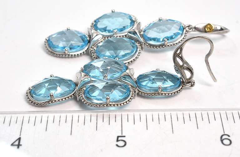 Tacori Sterling Silver Blue Topaz Earrings