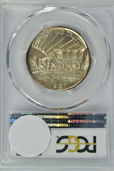 Impeccable 1937-D Oregon Trail Commemorative Half Dollar PCGS MS67 CAC Sticker