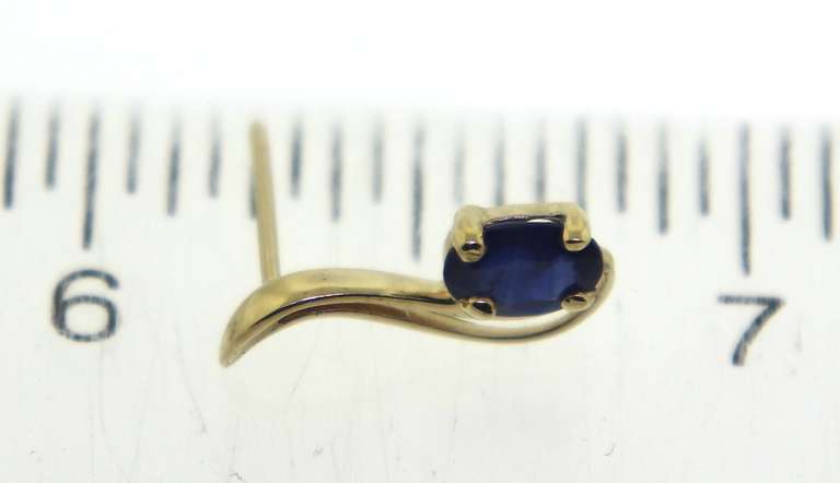 Pretty 14kt YG Oval Cut Sapphire Freeform Earrings