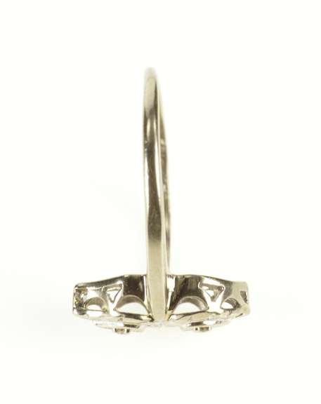 10K White Gold Retro Heart Sweetheart Anniversary Promise Ring