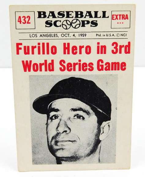 1961 Baseball Scoops Furillo Hero World Series Baseball Card