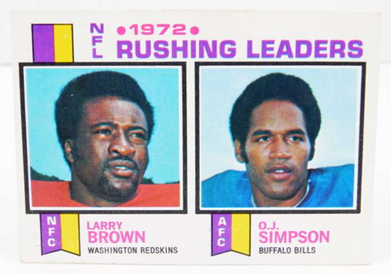 1972 Rushing Leaders Simpson & Brown Football Card