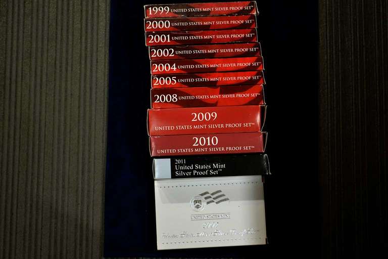 1999-2011 Silver US Proof Set Run