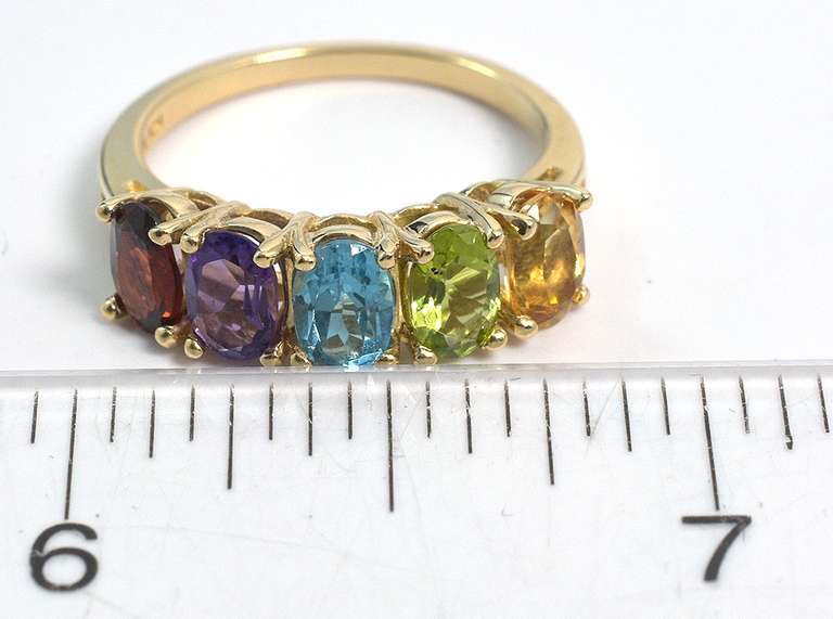 Vibrant Multi-Stone Ring in 14KT Yellow Gold