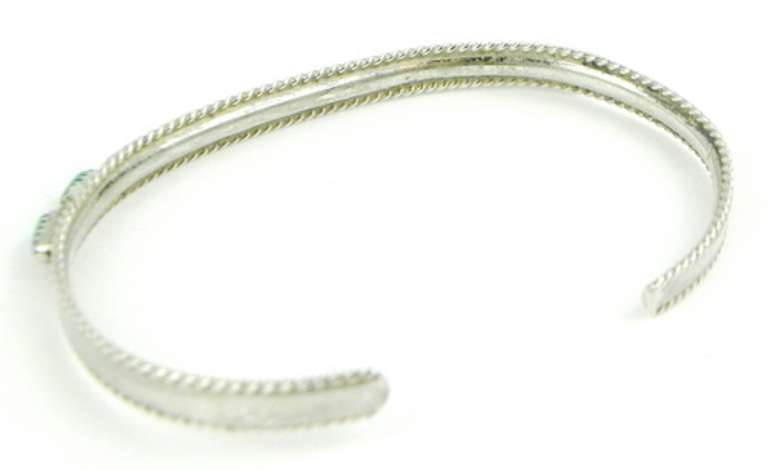 Early Native American Small Sterling Turquoise Cuff