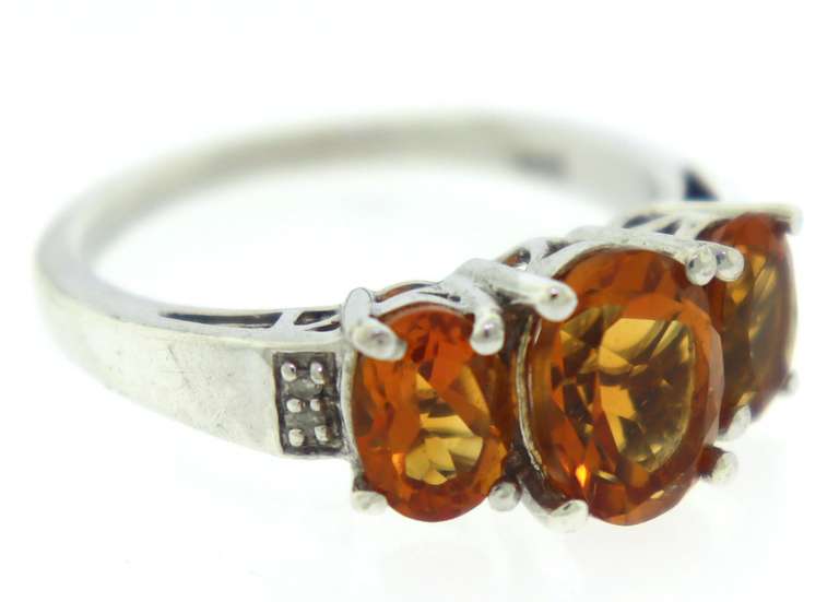 Sterling Silver Mandarine Garnet Ring