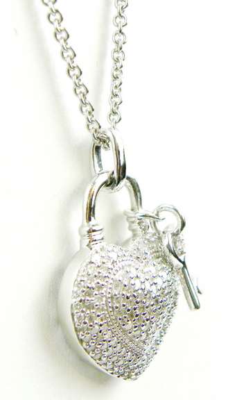 Sterling 3/4 CTTW Pave Diamond Heart Pendant & Chain