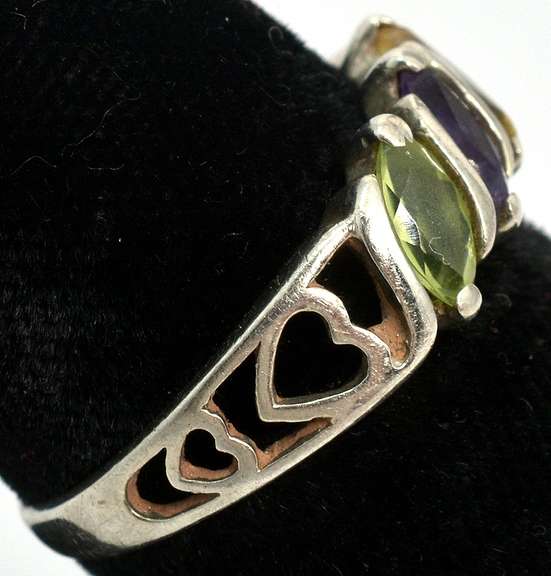 Cute Multi-Stone Ring in Sterling Silver