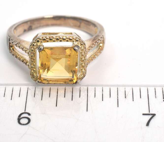 Sterling Silver Vermeil CZ Cocktail Ring