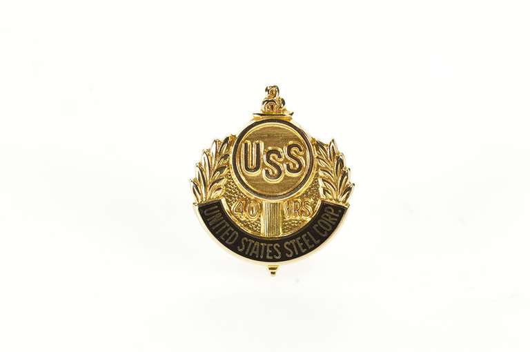 10K Yellow Gold United States Steel 40 Years Service Lapel Pin/Brooch