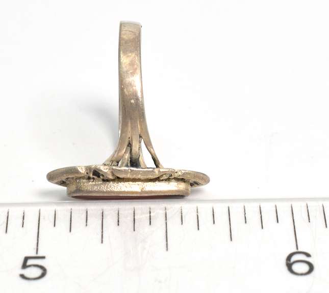 Vintage Sterling Silver Amber Ring