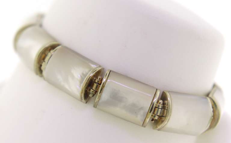 Sterling Silver Mother Of Pearl Bracelet