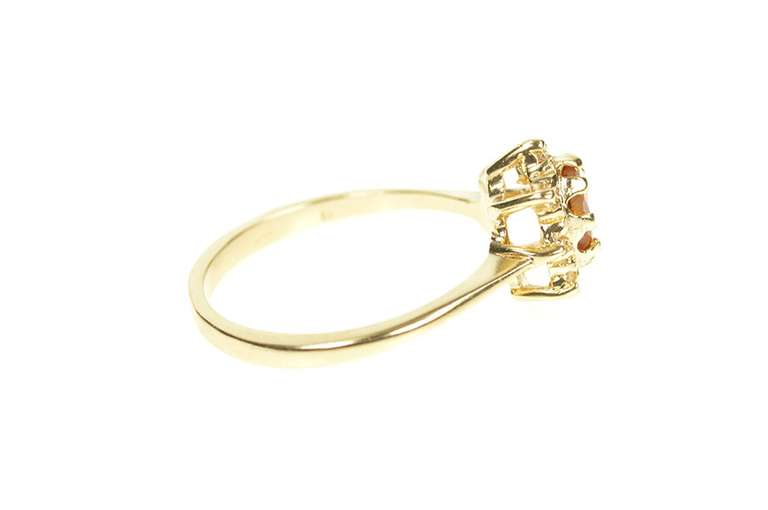 14K Yellow Gold Oval Citrine Diamond Halo Engagement Ring