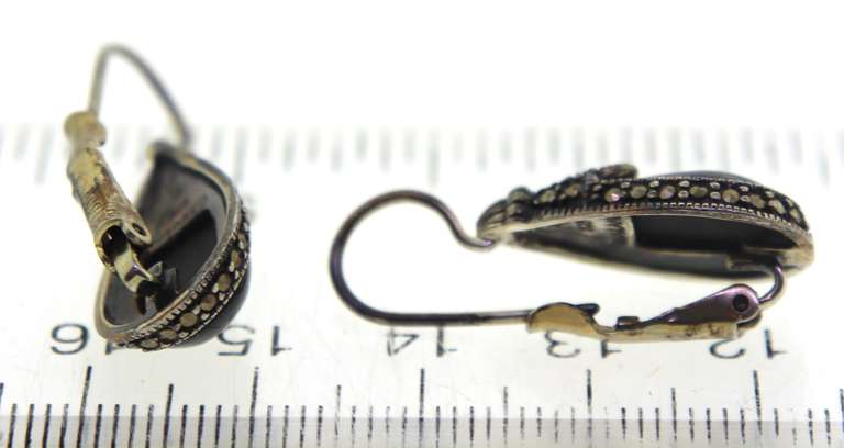Sterling Silver Black Onyx Dangle Earrings