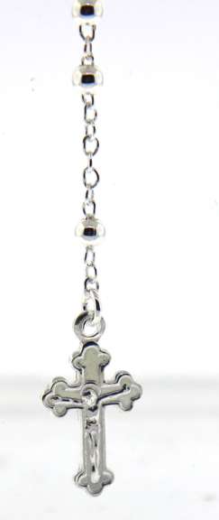 Sterling Silver 3mm Cross Lariat Necklace