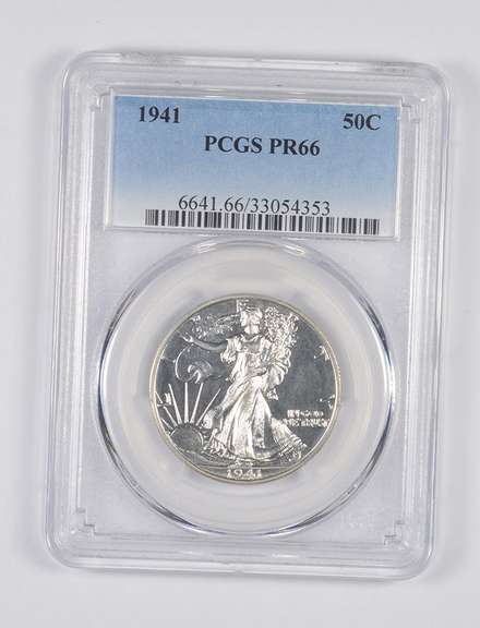 PR66 1941 Walking Liberty Half Dollar - Graded PCGS