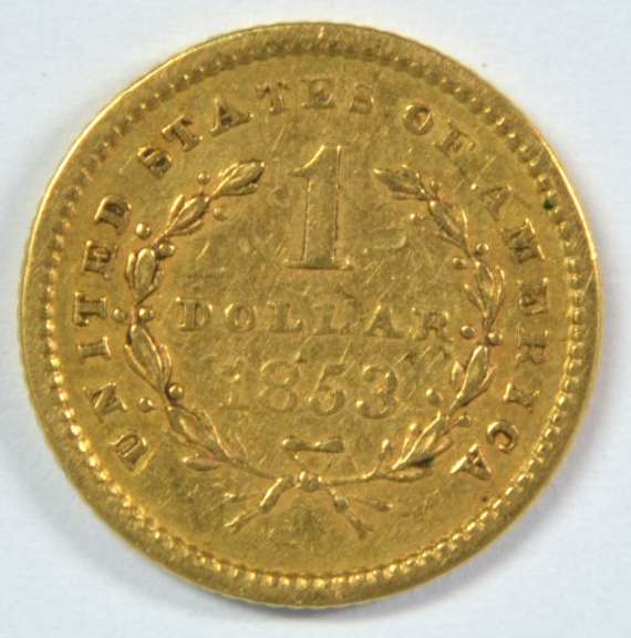 Lustrous well struck 1853 US Type One $1 Gold Piece