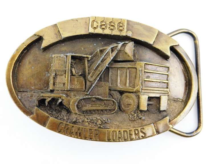 Case Crawler Loaders Brass Belt Buckle