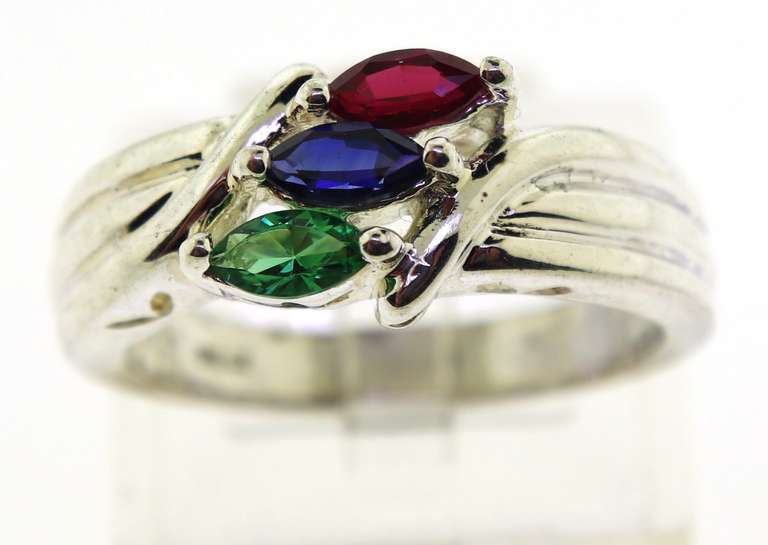 Sterling Silver Color Gemstone Ring