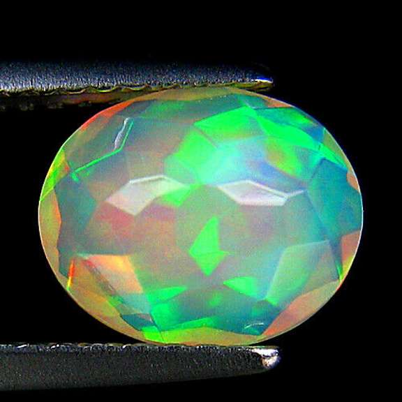 Fully faceted 1.75ct high fire floral block pattern Opal