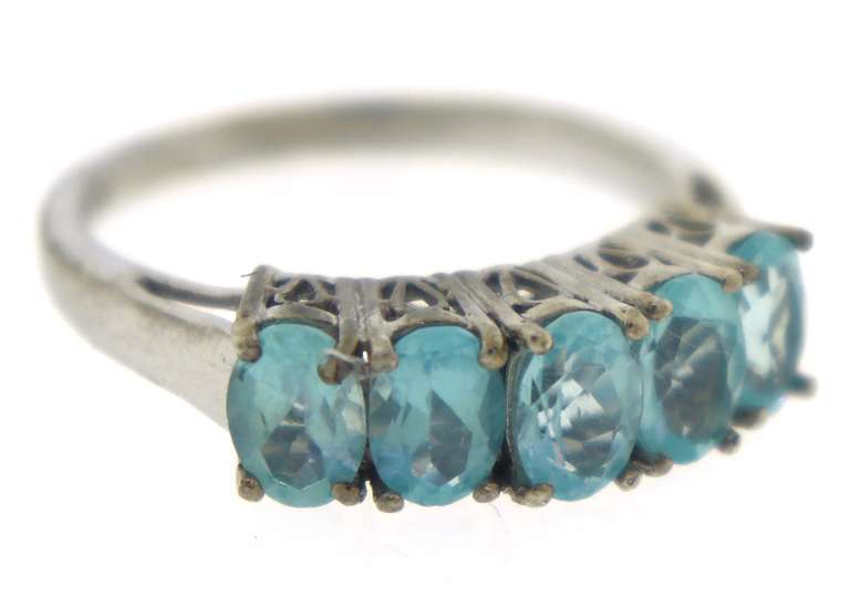 Sterling Silver Auamarine Ring