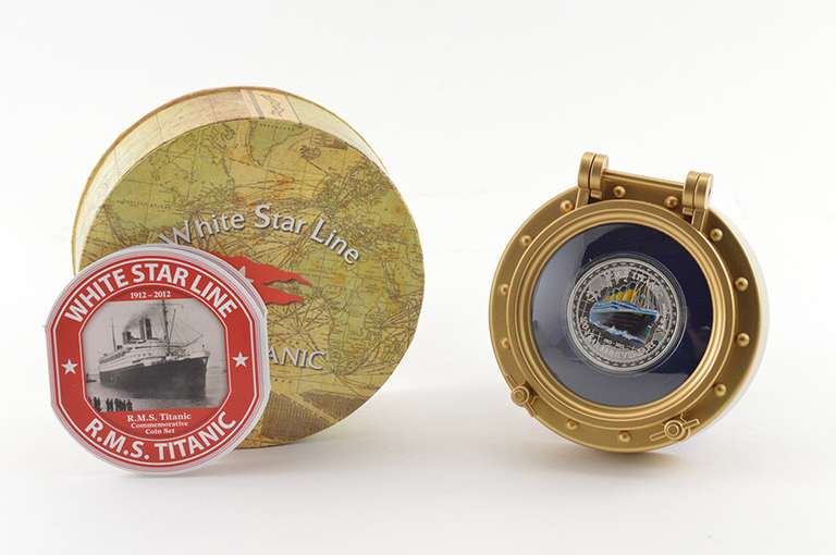2012 Niue $2 R.M.S. Titanic 1 T Oz .999 Silver Colored Proof - Box