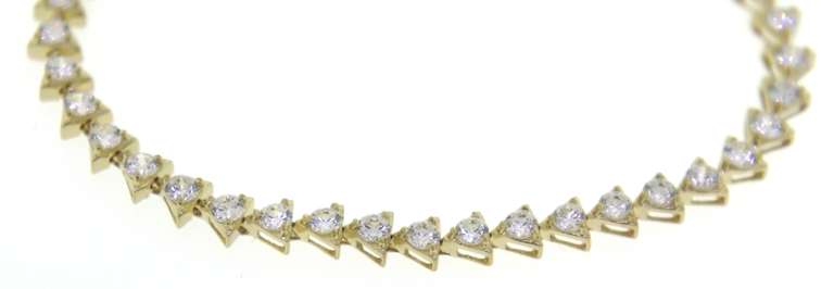 Gorgeous 14kt YG Triangle Link Cubic Zirconia Bracelet